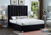 Enzo Velvet King Bed Black - Gate FurnitureKing Bed