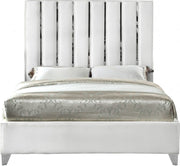 Enzo Velvet King Bed White - Gate FurnitureKing Bed