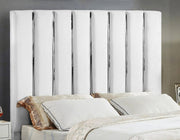 Enzo Velvet King Bed White - Gate FurnitureKing Bed