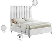 Enzo Velvet King Bed White - Gate FurnitureKing Bed