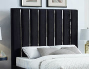 Enzo Velvet Queen Bed Black - Gate FurnitureQueen Bed