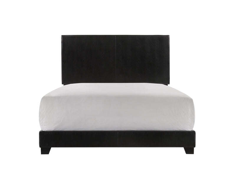 Erin Black Faux Leather Full Bed - Gate FurnitureFull Bed