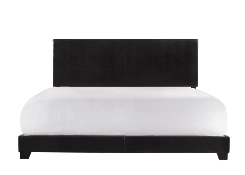 Erin Black Faux Leather King Bed - Gate FurnitureKing Bed