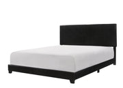 Erin Black Faux Leather Queen Bed - Gate FurnitureQueen Bed