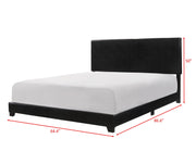 Erin Black Faux Leather Queen Bed - Gate FurnitureQueen Bed