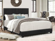 Erin Black Faux Leather Queen Bed - Gate FurnitureQueen Bed
