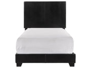 Erin Black Faux Leather Twin Bed - Gate FurnitureTwin Bed