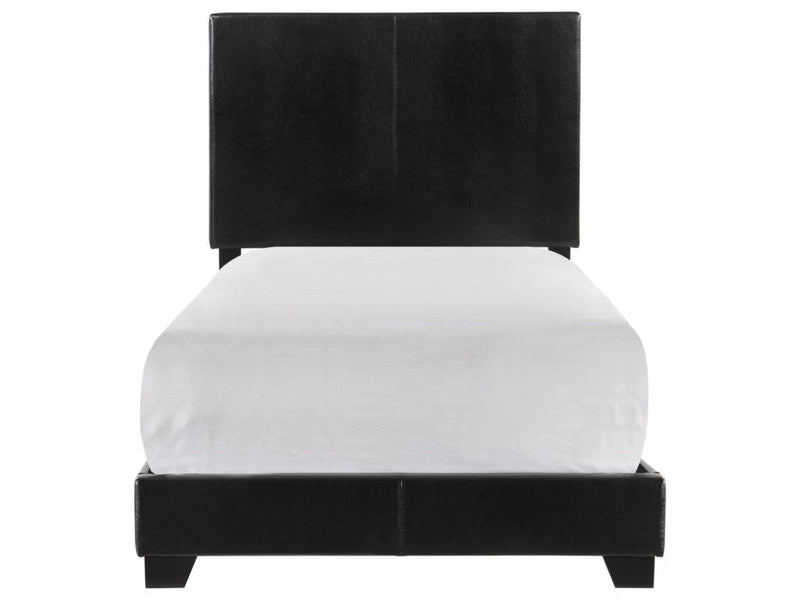 Erin Black Faux Leather Twin Bed - Gate FurnitureTwin Bed