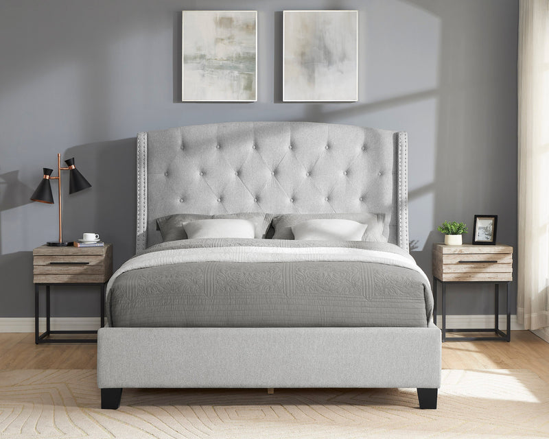 Eva Dove Gray Queen Upholstered Bed - Gate FurnitureQueen Bed