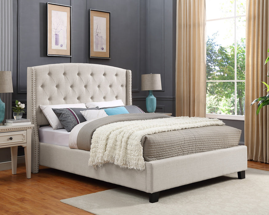 Eva Ivory Upholstered King Bed - Gate Furniture