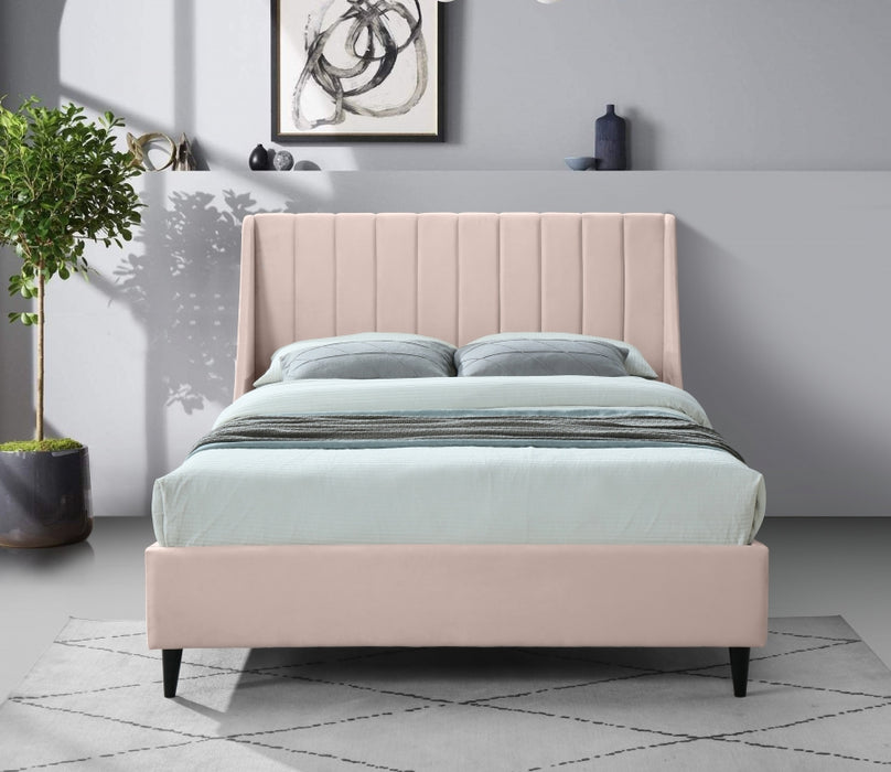 Eva Velvet Full Bed Pink - EvaPink-F