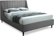 Eva Velvet King Bed Grey - Gate FurnitureKing Bed
