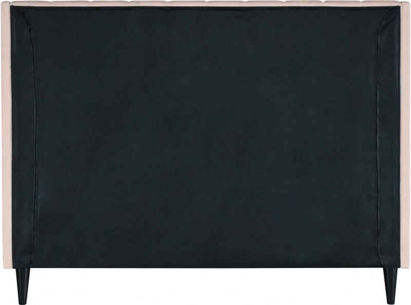 Eva Velvet King Bed Pink - Gate FurnitureKing Bed