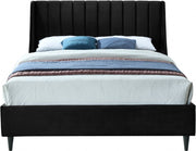 Eva Velvet Queen Bed Black - Gate FurnitureQueen Bed