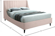 Eva Velvet Queen Bed Pink - Gate FurnitureQueen Bed