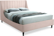 Eva Velvet Queen Bed Pink - Gate FurnitureQueen Bed