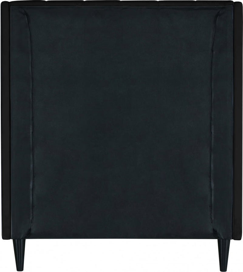 Eva Velvet Twin Bed Black - Gate FurnitureTwin Bed