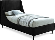 Eva Velvet Twin Bed Black - Gate FurnitureTwin Bed