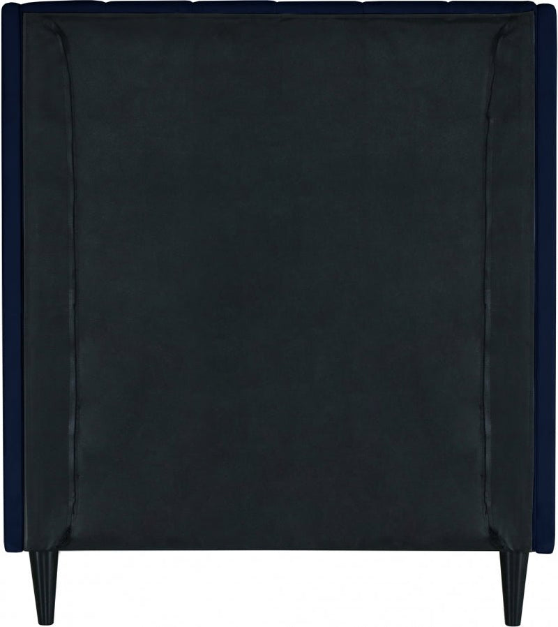 Eva Velvet Twin Bed Blue - Gate FurnitureTwin Bed