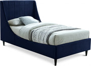 Eva Velvet Twin Bed Blue - Gate FurnitureTwin Bed