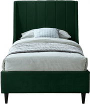 Eva Velvet Twin Bed Green - Gate FurnitureTwin Bed