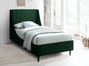Eva Velvet Twin Bed Green - Gate FurnitureTwin Bed