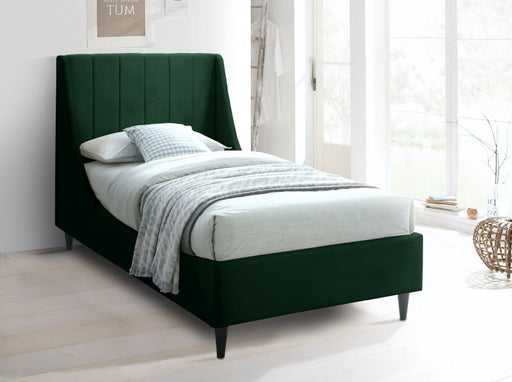 Eva Velvet Twin Bed Green - Gate FurnitureTwin Bed