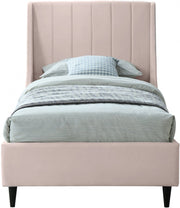 Eva Velvet Twin Bed Pink - Gate FurnitureTwin Bed