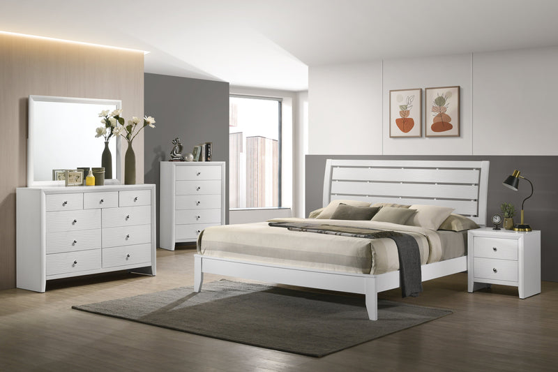 Evan White King Panel Bed - Gate FurnitureKing Bed