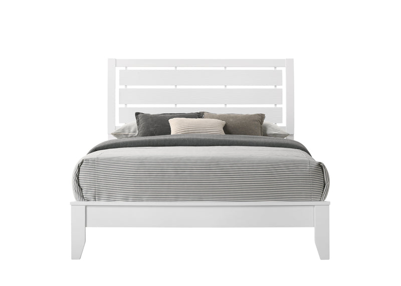 Evan White Queen Panel Bed - Gate FurnitureQueen Bed