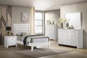 Evan White Twin Panel Bed - Gate FurnitureTwin Bed