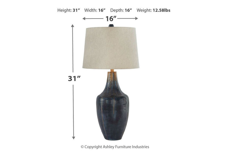 Evania Indigo Table Lamp - Gate FurnitureTable Lamp