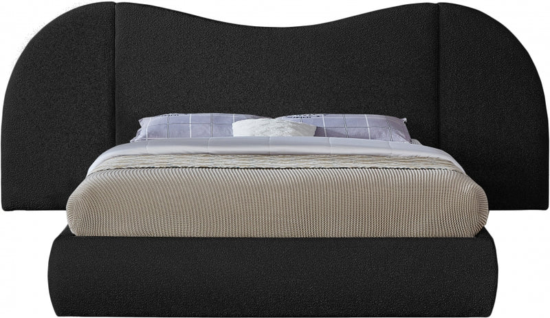Everest Boucle Fabric King Bed (3 Boxes) Black - B1246Black-K