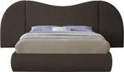 Everest Boucle Fabric King Bed (3 Boxes) Brown - Gate FurnitureKing Bed