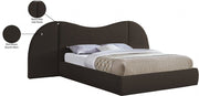 Everest Boucle Fabric King Bed (3 Boxes) Brown - Gate FurnitureKing Bed