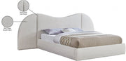 Everest Boucle Fabric King Bed (3 Boxes) Cream - Gate FurnitureKing Bed