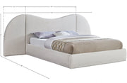 Everest Boucle Fabric King Bed (3 Boxes) Cream - Gate FurnitureKing Bed