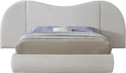 Everest Boucle Fabric King Bed (3 Boxes) Cream - Gate FurnitureKing Bed