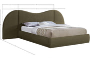 Everest Boucle Fabric King Bed (3 Boxes) Olive - Gate FurnitureKing Bed