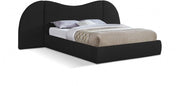 Everest Boucle Fabric Queen Bed (3 Boxes) Black - Gate FurnitureQueen Bed