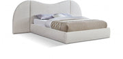Everest Boucle Fabric Queen Bed (3 Boxes) Cream - Gate FurnitureQueen Bed