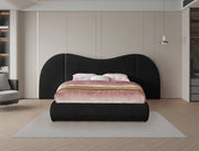 Everest Linen Textured Fabric Queen Bed (3 Boxes) Black - Gate FurnitureQueen Bed