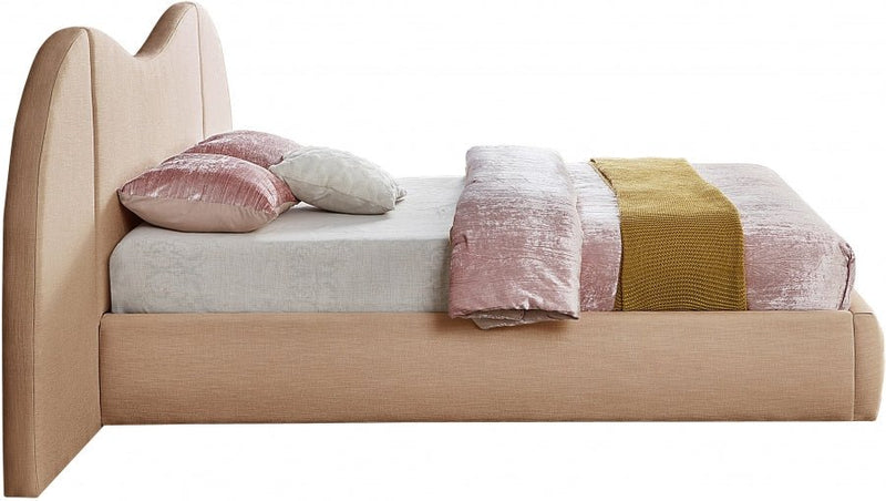 Everest Linen Textured Fabric Queen Bed (3 Boxes) Natural - Gate FurnitureQueen Bed