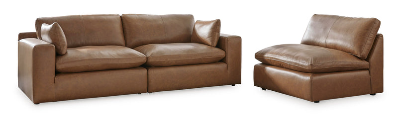[EXCLUSIVE] Emilia Caramel Leather 3 - Piece Sofa - Gate FurnitureSectional