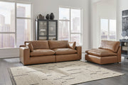 [EXCLUSIVE] Emilia Caramel Leather 3 - Piece Sofa - Gate FurnitureSectional