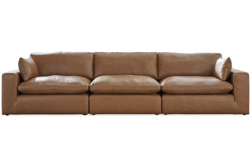 [EXCLUSIVE] Emilia Caramel Leather 3 - Piece Sofa - Gate FurnitureSectional