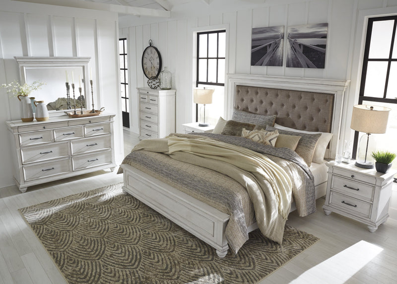 [EXCLUSIVE] Kanwyn Whitewash Upholstered Panel Bedroom Set - Gate FurnitureBedroom Set