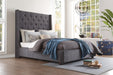 Fairborn Gray Tufted Full Platform Bed - 5877FGY-1 - Gate Furniture