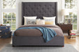 Fairborn Gray Tufted Full Platform Bed with Storage Footboard - 5877FGY-1DW - Gate Furniture
