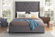 Fairborn Gray Tufted Queen Platform Bed - 5877GY-1 - Gate Furniture